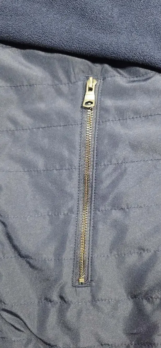 Banana Republic Navy Blue Quilted Front Full Zip Hoodie Jacket Fleece Sleeves Me